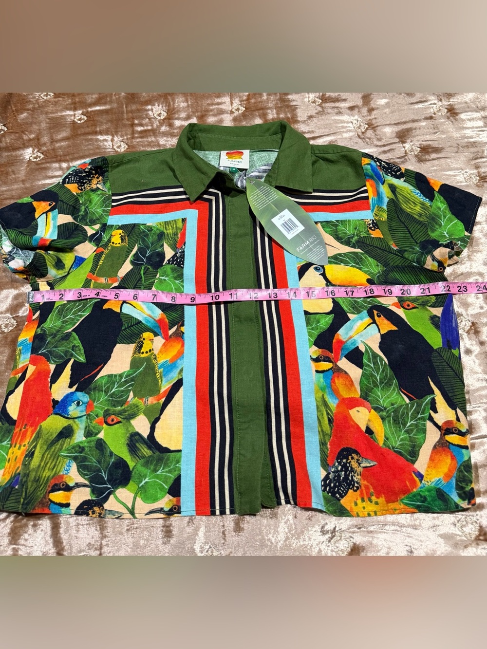 Farm Rio Bird Leaves Shirt. Shorts also available for sale in Size Small. - Picture 11 of 12